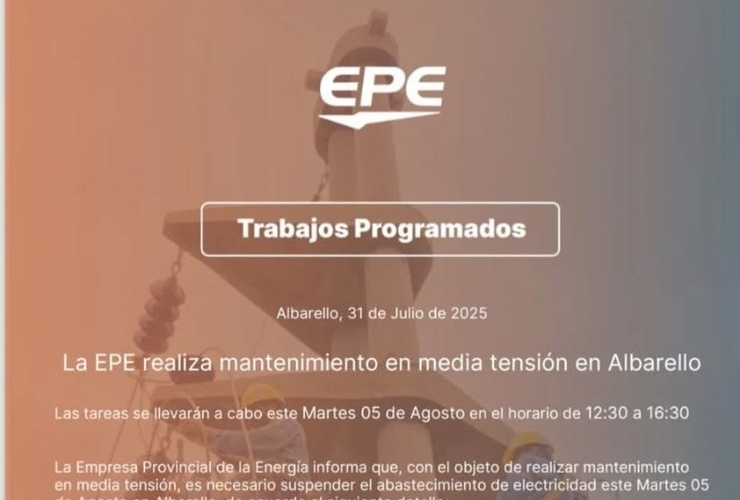 Imagen de La EPE realizará tareas de mantenimiento en Albarellos y zonas aledañas