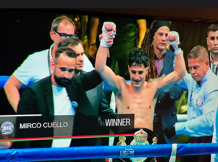 Imagen de Boxeo: Mirco Cuello Campeón Mundial Pluma AMB. Venció por KO a Sergio Ríos en Libia
