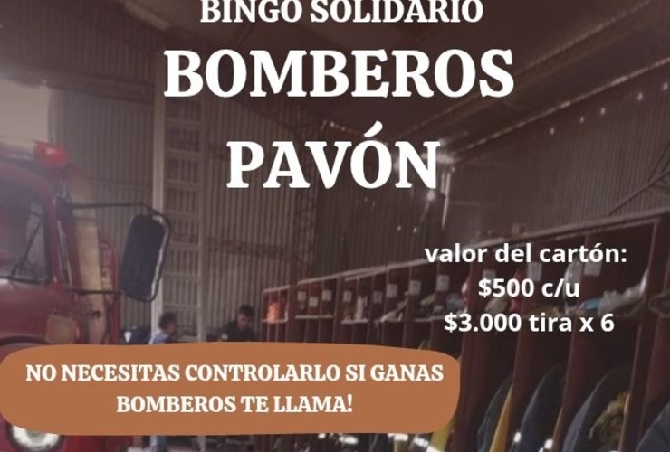 Imagen de Bingo Solidario de Bomberos Voluntarios de Pavón