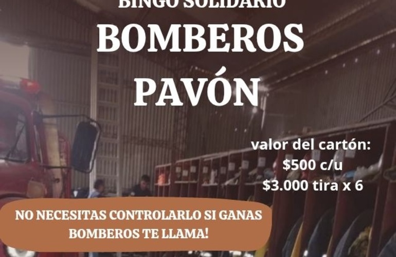 Imagen de Bingo Solidario de Bomberos Voluntarios de Pav&oacute;n