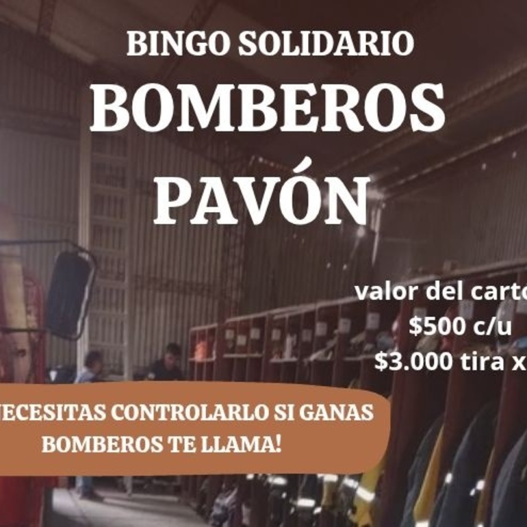 Imagen de Bingo Solidario de Bomberos Voluntarios de Pavón