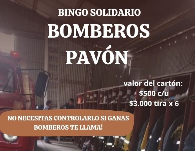 Imagen de Bingo Solidario de Bomberos Voluntarios de Pavón