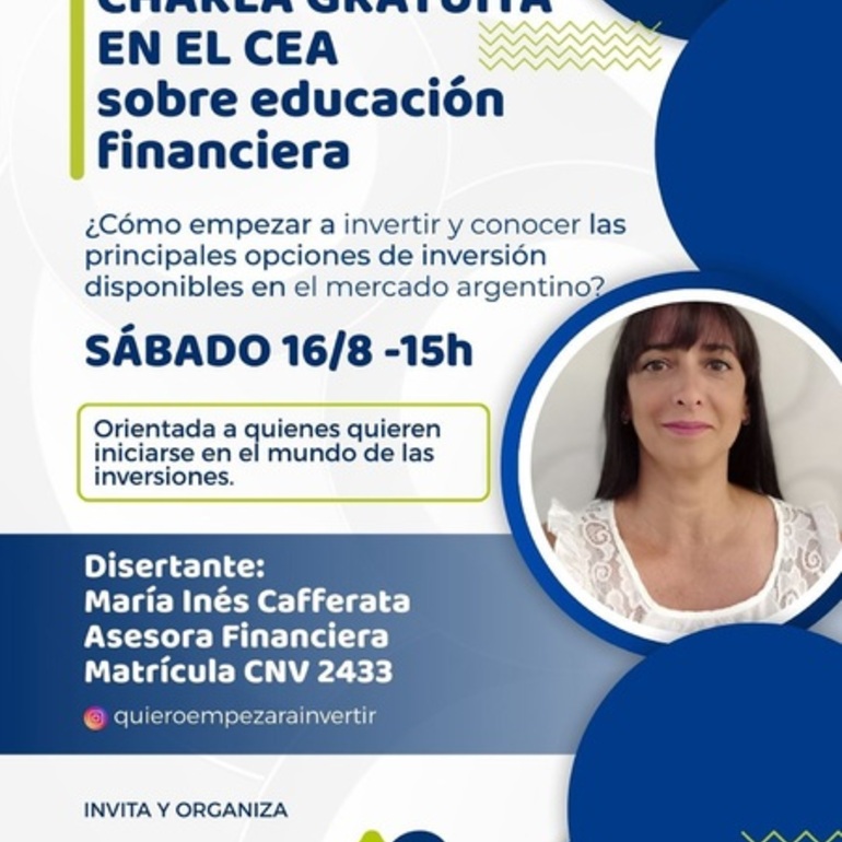 Imagen de Charla gratuita sobre educación financiera en Alvear