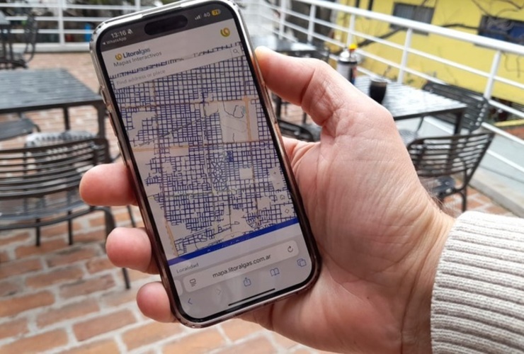 Imagen de Litoralgas publicó en internet los mapas de su red
