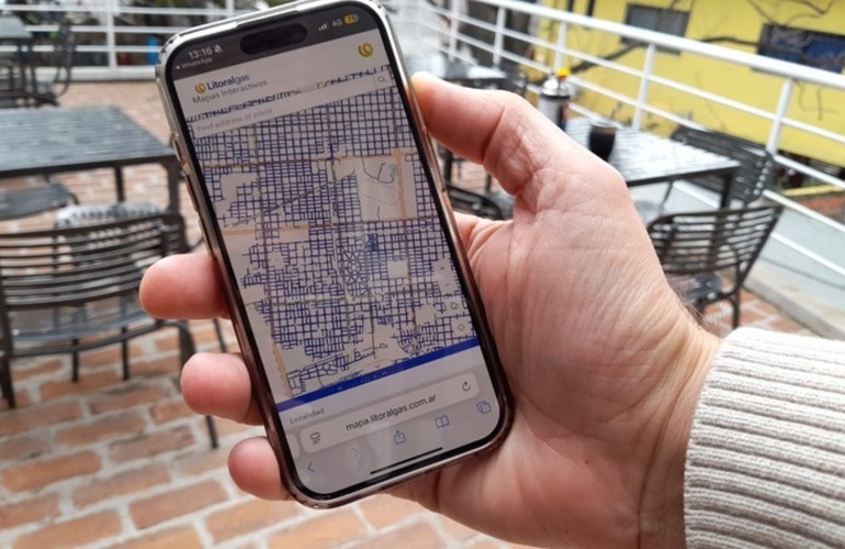 Imagen de Litoralgas publicó en internet los mapas de su red