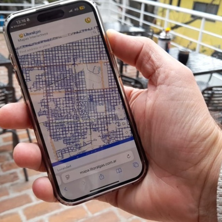 Imagen de Litoralgas publicó en internet los mapas de su red