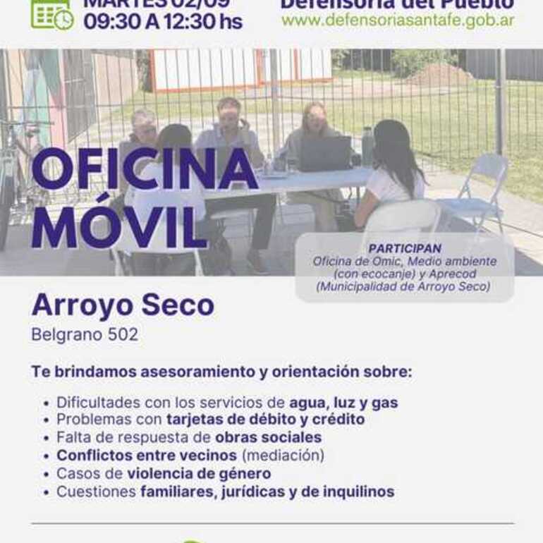 Imagen de Oficina Móvil de la Defensoría del Pueblo en Arroyo Seco