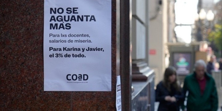 El gremio de los docentes de la UNR reclama mejoras salariales y presupuestarias para la educación superior. (Alan Monzón/Rosario3)