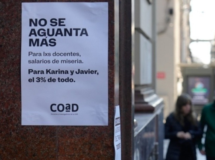 El gremio de los docentes de la UNR reclama mejoras salariales y presupuestarias para la educación superior. (Alan Monzón/Rosario3)