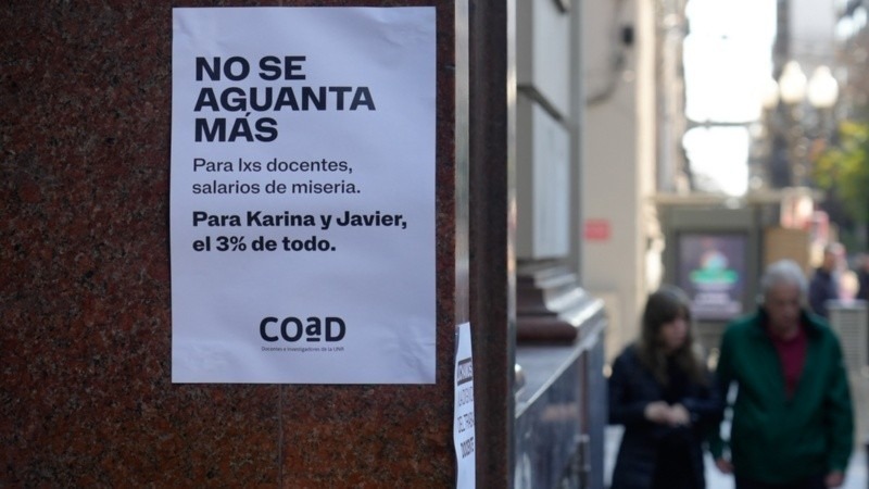 El gremio de los docentes de la UNR reclama mejoras salariales y presupuestarias para la educaci&oacute;n superior. (Alan Monz&oacute;n/Rosario3)