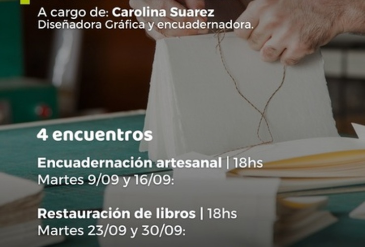 Imagen de Seminario de Encuadernación y Restauración en Alvear