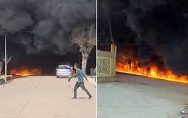 Imagen de Conmoci&oacute;n en Totoras: explotaron tanques de gasoil y regueros de fuego avanzaron por las calles