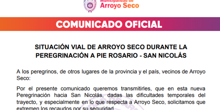 Imagen de El Gobierno Municipal emitió un comunicado con motivo de la Peregrinación