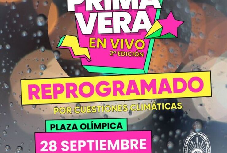 Imagen de Reprograman la segunda edici&oacute;n de Primavera en Vivo por pron&oacute;stico de lluvias