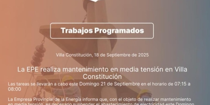 Imagen de La EPE informa sobre corte de energía programado