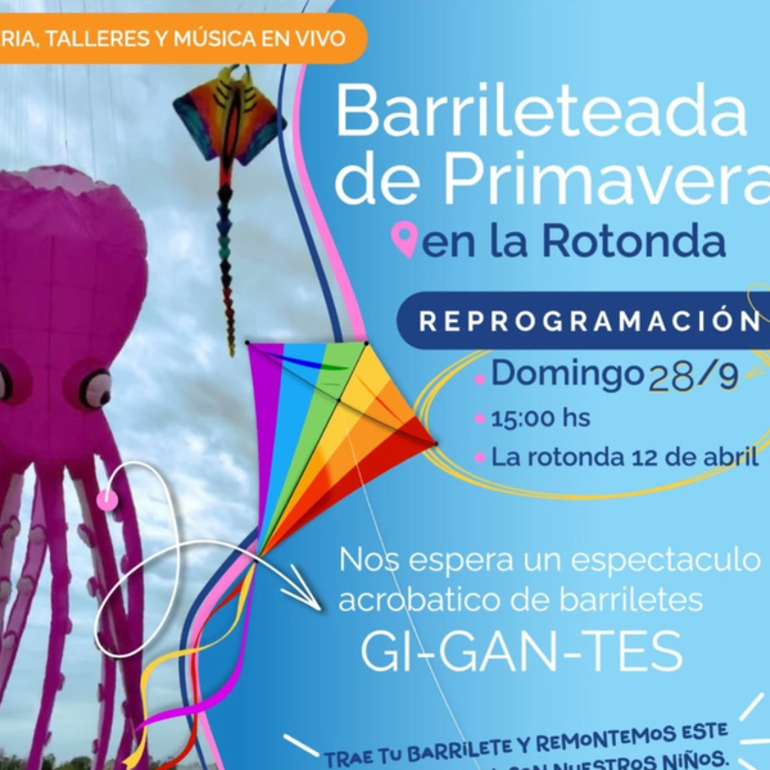 Imagen de La Barrileteada en la Rotonda, se reprogramó y pasa del 21/09 al 28/09