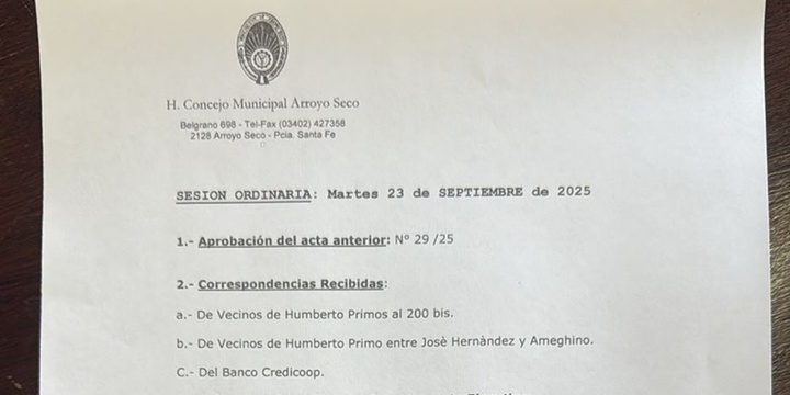 Imagen de Concejo Municipal: Sesión Ordinaria, Martes 23 de septiembre de 2025