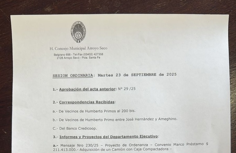 Imagen de Concejo Municipal: Sesión Ordinaria, Martes 23 de septiembre de 2025