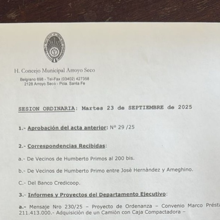 Imagen de Concejo Municipal: Sesión Ordinaria, Martes 23 de septiembre de 2025