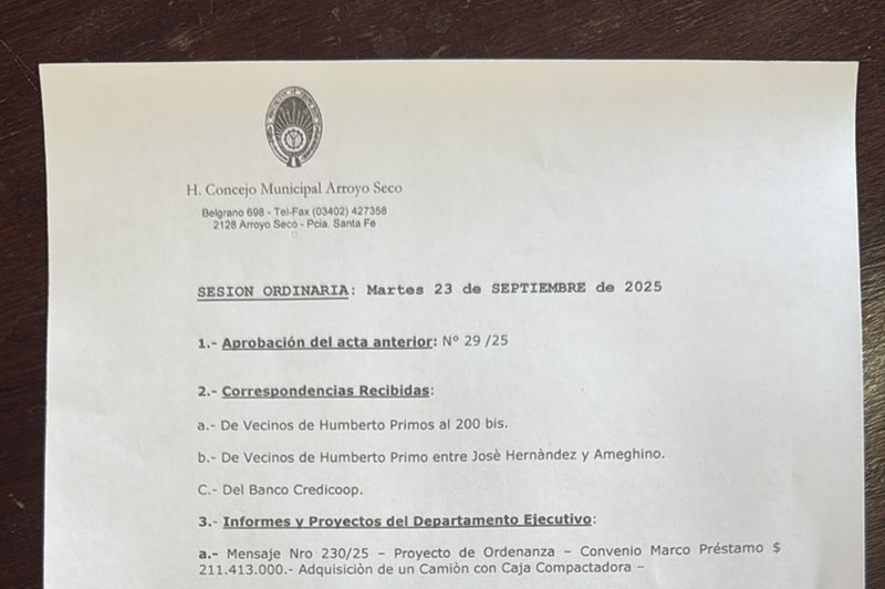 Imagen de Concejo Municipal: Sesi&oacute;n Ordinaria, Martes 23 de septiembre de 2025