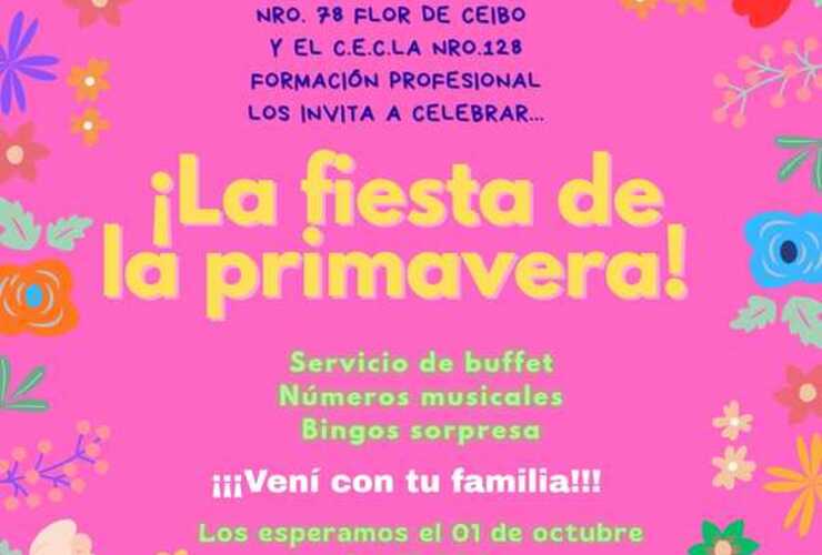 Imagen de La Escuela Primaria Nocturna N° 78 y el C.E.C.L.A. N° 128 celebran la llegada de la primavera