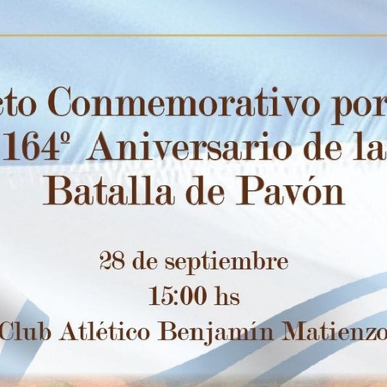 Imagen de Pavón conmemora el 164° aniversario de la Batalla de Pavón
