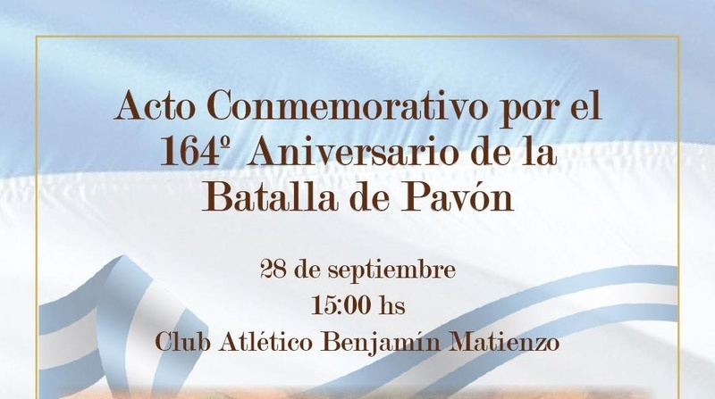 Imagen de Pavón conmemora el 164° aniversario de la Batalla de Pavón