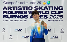 Imagen de Vicente Bachieca, Campeón del Mundo en Figuras Obligatorias en el Mundial de Patín en Argentina