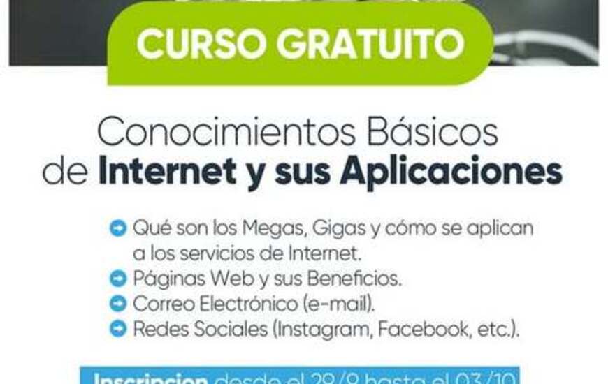 Imagen de Fighiera abre inscripciones para curso de Conocimientos Básicos de Internet
