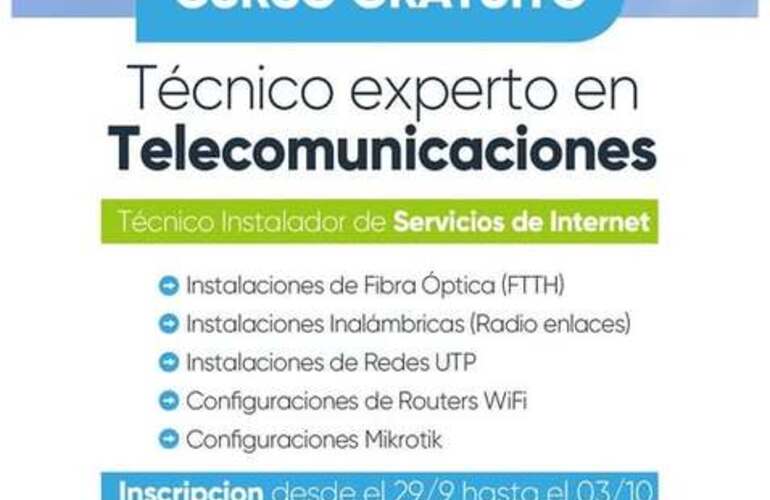 Imagen de Curso gratuito de Técnico Experto en Telecomunicaciones