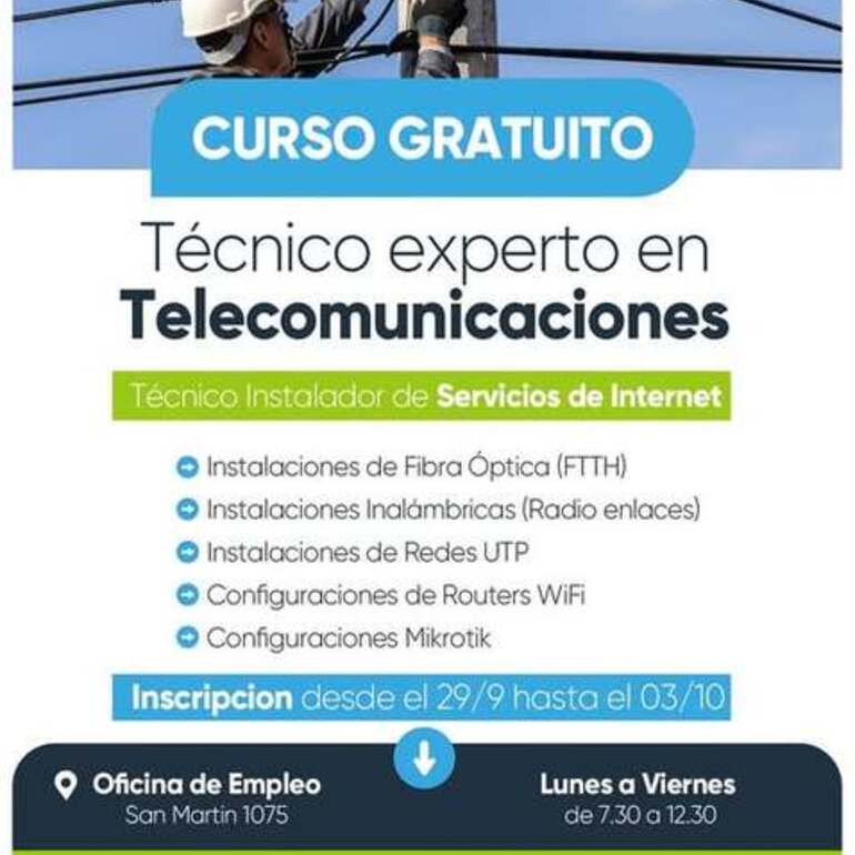 Imagen de Curso gratuito de Técnico Experto en Telecomunicaciones