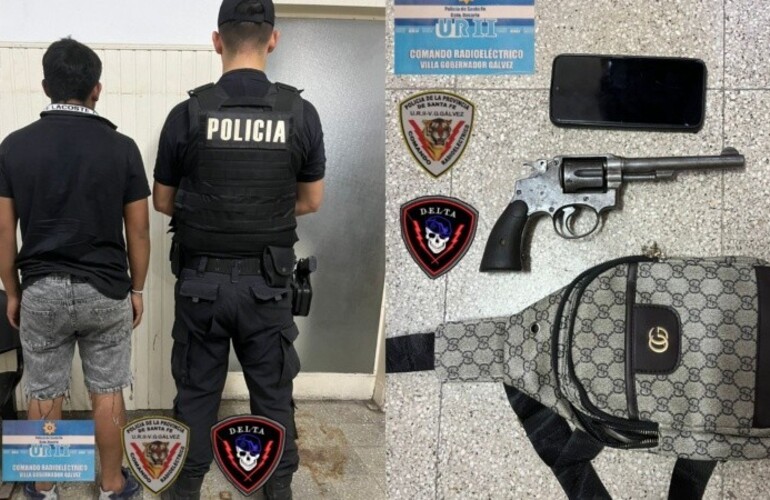 El alumno de 14 años fue demorado por la Policía tras el hallazgo del arma de fuego. (Unidad Regional 2)