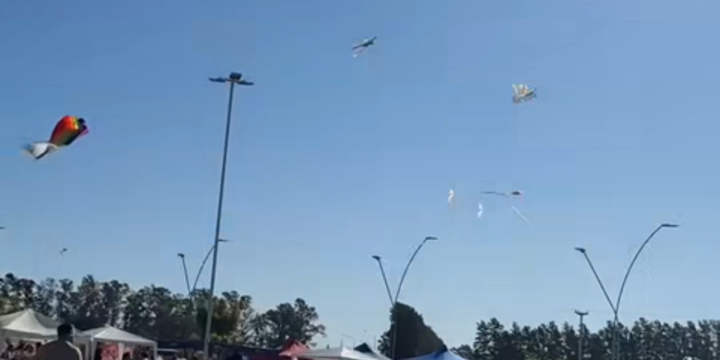 Imagen de La Barrileteada en la Rotonda 12 de Abril fue un éxito