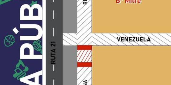 Imagen de Atención: Obras viales en el ingreso a calle Venezuela