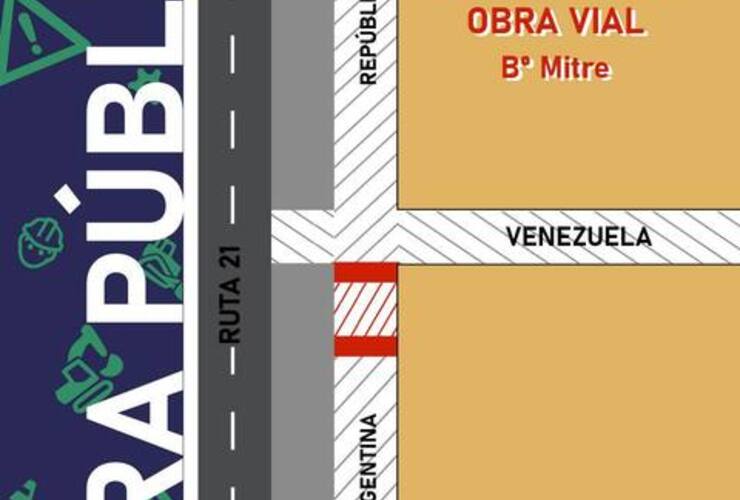 Imagen de Atención: Obras viales en el ingreso a calle Venezuela