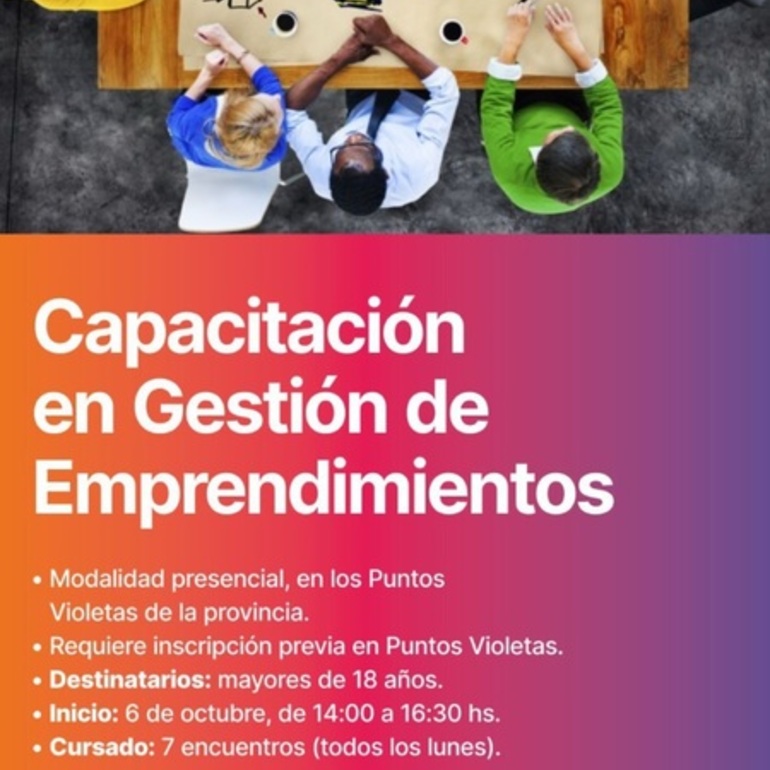 Imagen de Más cupos disponibles para la capacitación y gestión de emprendimientos