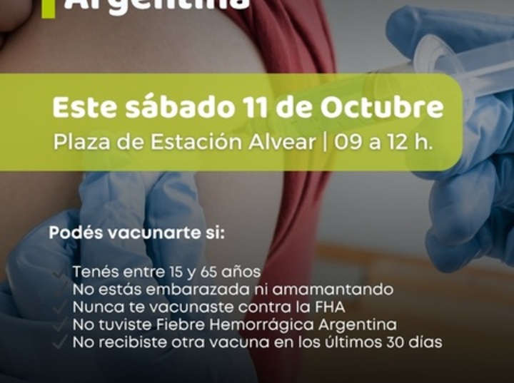 Imagen de Jornada de vacunación contra la Fiebre Hemorrágica Argentina en Alvear