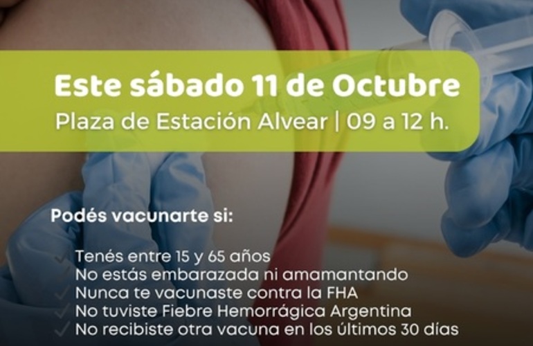 Imagen de Jornada de vacunación contra la Fiebre Hemorrágica Argentina en Alvear
