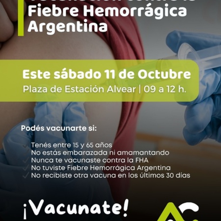 Imagen de Jornada de vacunación contra la Fiebre Hemorrágica Argentina en Alvear