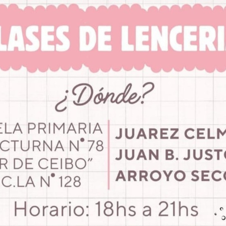 Imagen de Abren inscripciones para el curso de lencería en la Escuela Flor de Ceibo