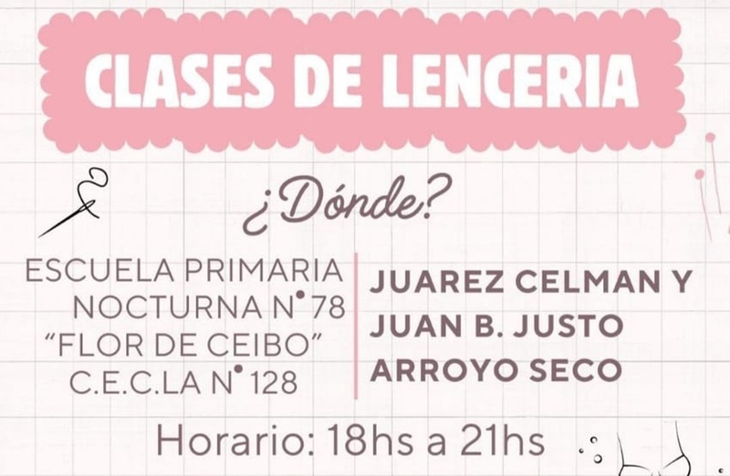 Imagen de Abren inscripciones para el curso de lencería en la Escuela Flor de Ceibo
