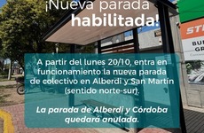Imagen de Pueblo Esther habilitó una nueva parada de colectivo en Alberdi y San Martín