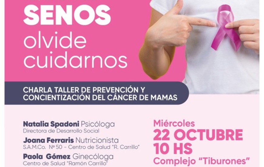 Imagen de Nueva charla-taller en el marco de Octubre Rosa: Que no SENOS olvide cuidarnos