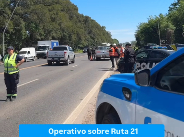 Imagen de Hoy, se realizó Operativo Policial, de Tránsito y Senasa en ruta 21