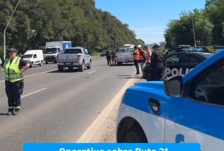 Imagen de Hoy, se realizó Operativo Policial, de Tránsito y Senasa en ruta 21