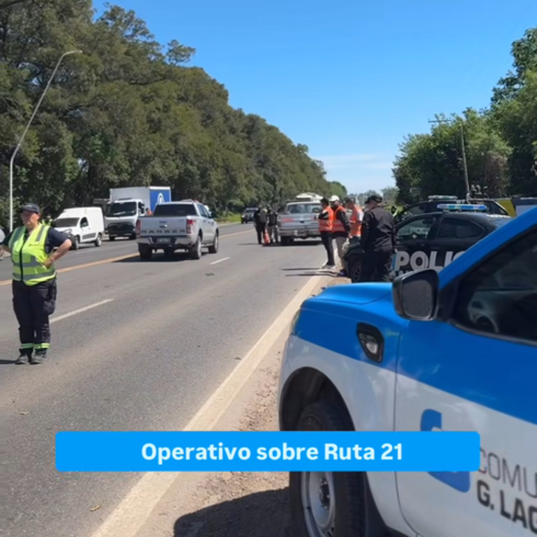 Imagen de Hoy, se realizó Operativo Policial, de Tránsito y Senasa en ruta 21
