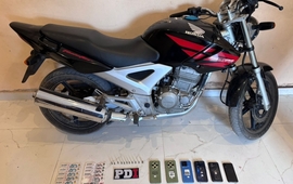 La moto secuestrada en los allanamientos. Foto: Desarrollo Zonal