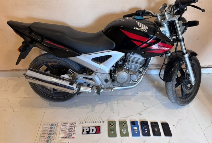 La moto secuestrada en los allanamientos. Foto: Desarrollo Zonal