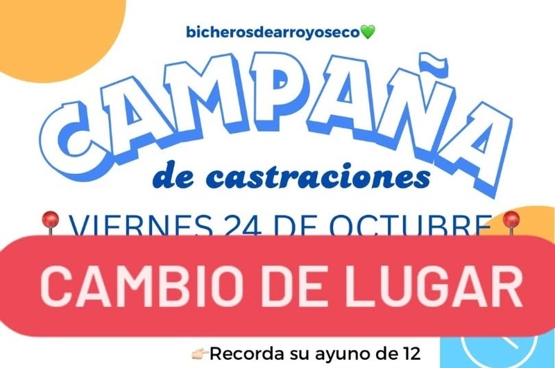 Imagen de Cambio de lugar en la campa&ntilde;a de castraciones y vacunaci&oacute;n antirr&aacute;bica