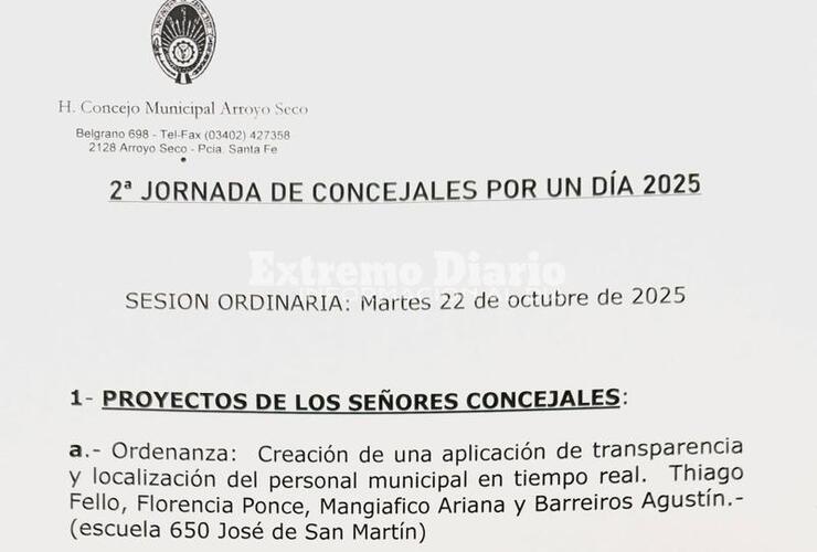 Imagen de Concejal por un Día: alumnos de Arroyo Seco presentan sus proyectos en el Concejo Municipal